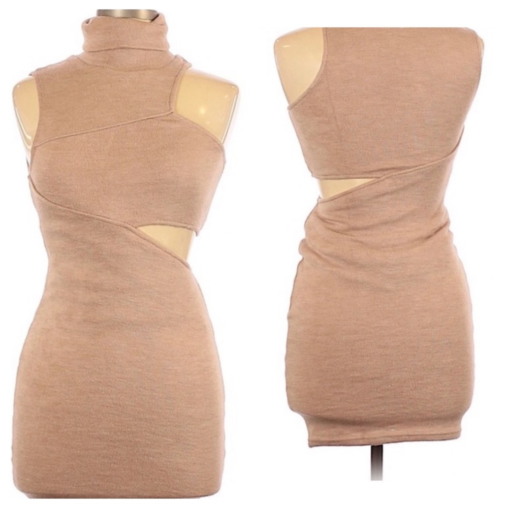 LF Rose Bullet Turtleneck Cut Out Dress